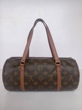 Louis Vuitton Brown Leather Zip Pouch with Debossed Logo